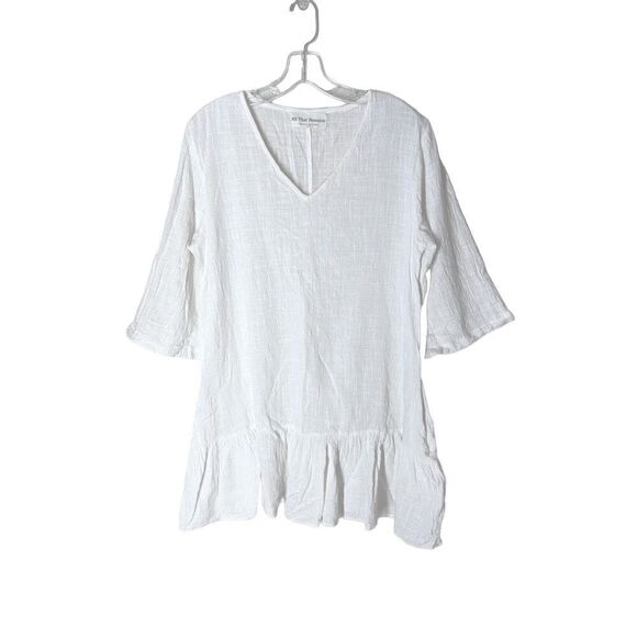 All That Remains Cotton Gauzy Midi Dress White Australian Sustainable AU12/US 8 - Picture 1 of 13